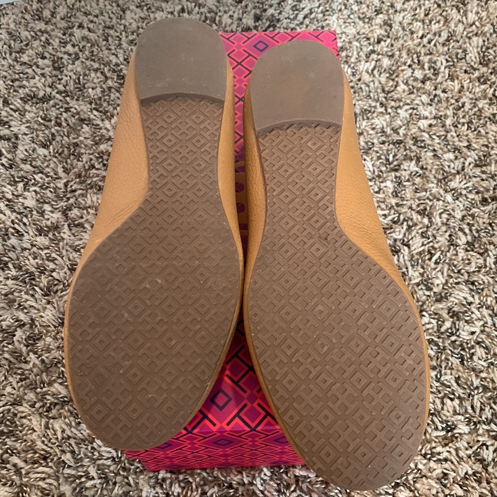 Tory Burch Reva Ballet Flats Royal Tan/Gold size 8.5 - Picture 3 of 13
